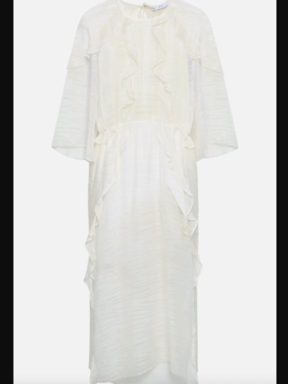NEW IRO Paris Eolla Open Back Ruffled Jacquard Midi Dress Sheer Ethereal Flowy 8 - Picture 2 of 8